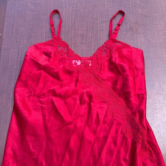 Erika Taylor Intimates Red Lace Slip Dress - Size Large - Picture 2 of 4